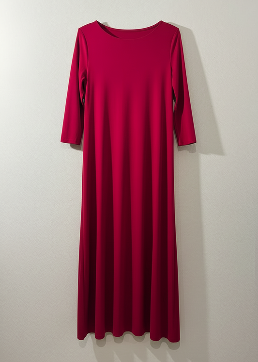 Vestito rosso senza etichetta al collo