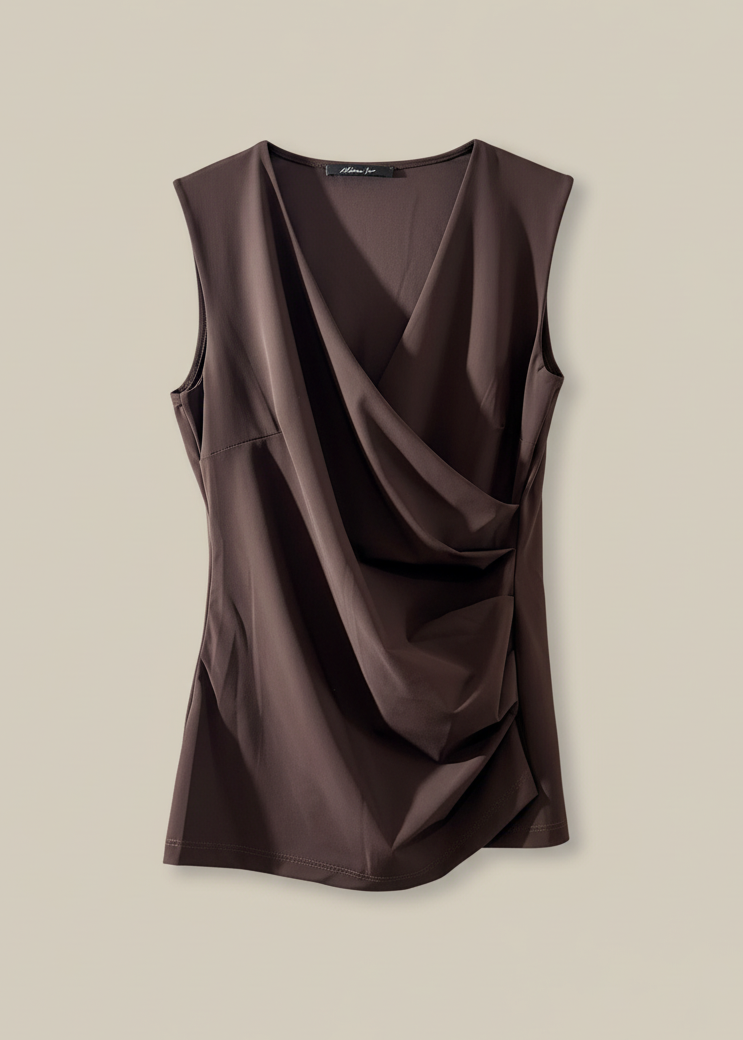 Top marrone scuro